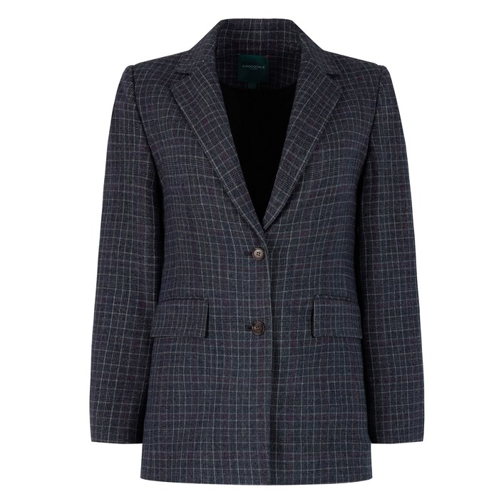 크로커다일레이디 여성용 체크 테일러드 재킷 CLBWJK101