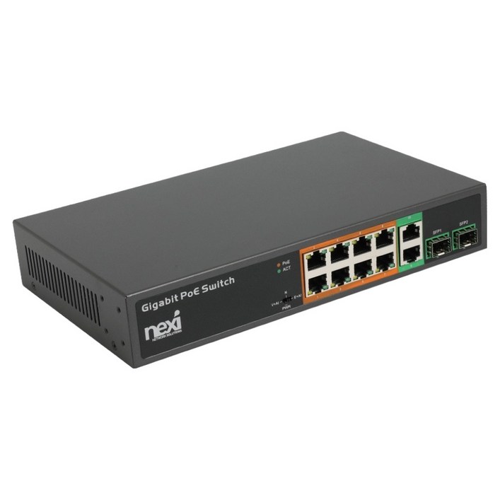 넥시 8  2  2SFP 포트 기가비트 POE 스위치 NX1237 스위칭허브