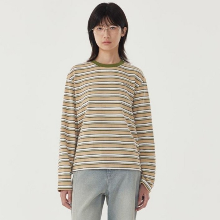 커버낫 여성용 멀티 스트라이프 롱슬리브 티셔츠