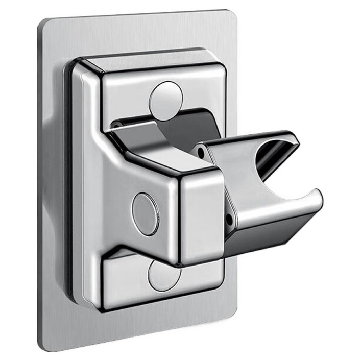 디블릭 무타공 강력 접착식 고급 각도조절 샤워기 거치대, 실버