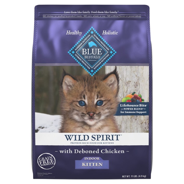 블루버팔로 와일드 스피릿 인도어 키튼 사료, 닭, 4.9kg, 1개