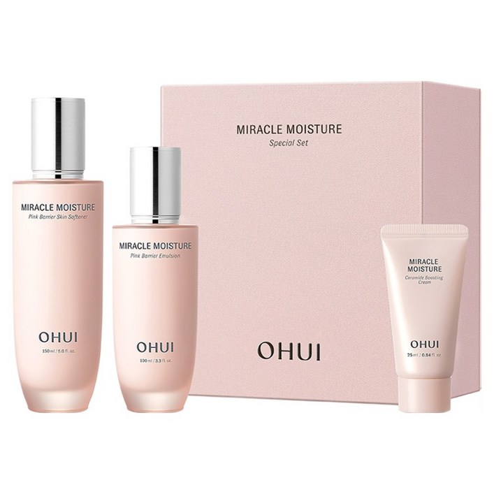 오휘 미라클 모이스처 핑크 베리어 스킨 150ml  에멀전 100ml  크림 25ml
