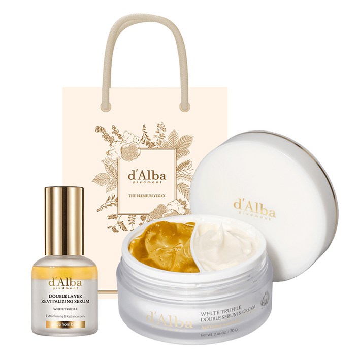 달바 화이트 트러플 더블 레이어 리바이탈라이징 세럼 30ml  더블 세럼 앤 크림 70g  기프트백