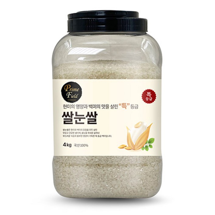 Prime Field 쌀눈쌀 백미, 특등급, 4kg, 1개