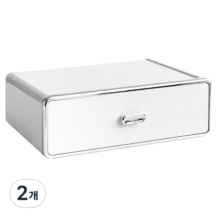 데미무드 다용도 스택 정리함, 화이트, 2개