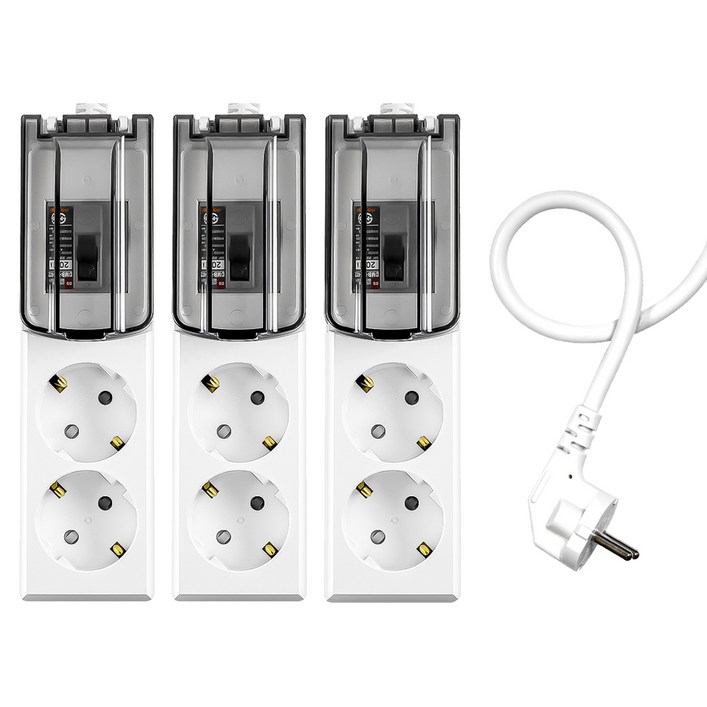 써지오 고용량 배선차단 멀티탭 2구 WIMC1626, 1.5m, 화이트  블랙, 3개