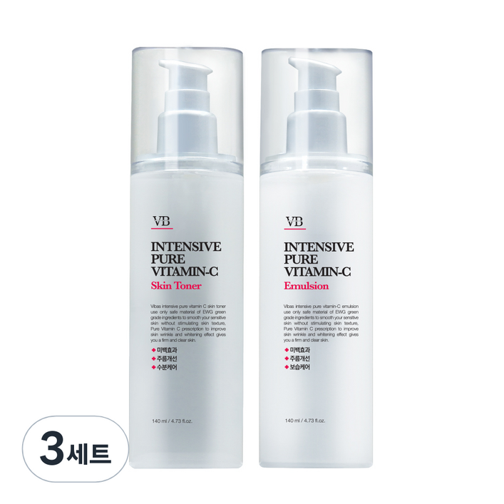 비바스 인텐시브 퓨어비타민C 스킨토너 에멀전 세트, 3세트