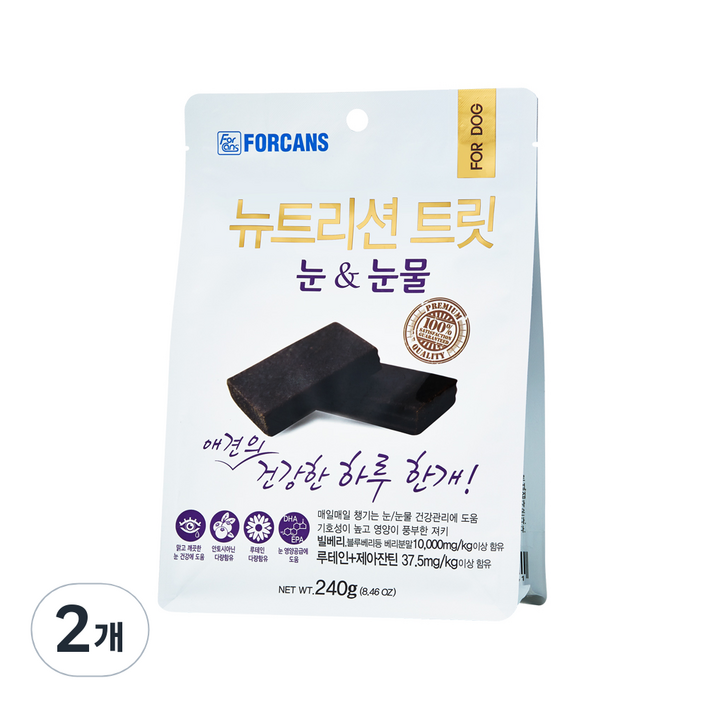 포켄스 강아지 뉴트리션 트릿 영양제, 240g, 눈물개선눈건강, 2개