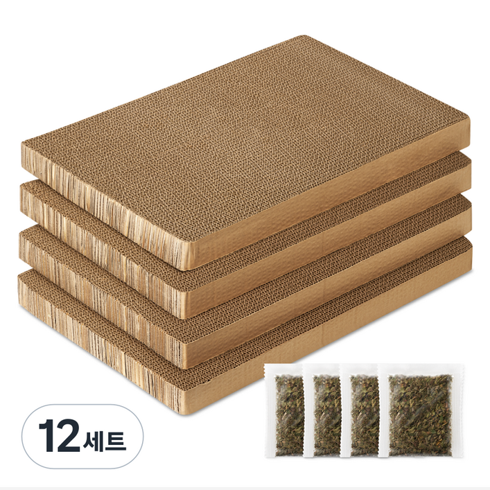 옥희독희 고양이 스크래쳐 오래 쓰는 박스 캣닢 리필 세트, 단일색상, 12세트