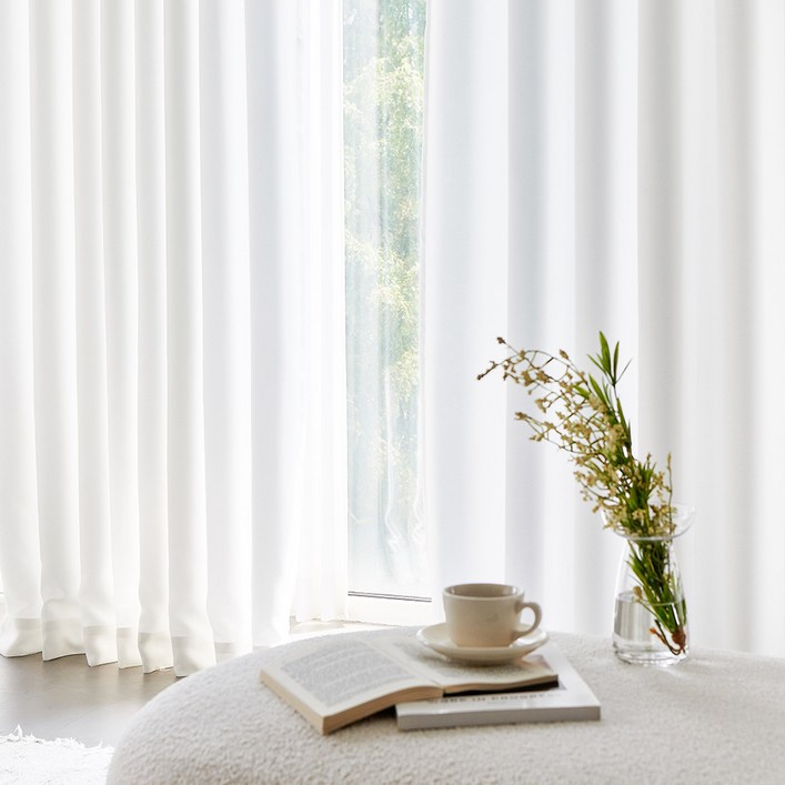 쁘리엘르 제이드2 아일렛 암막 커튼 2장