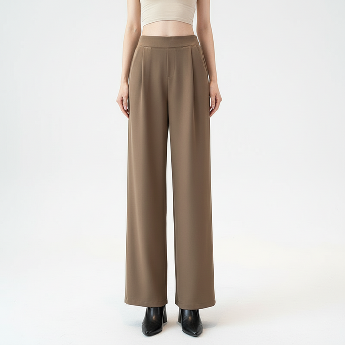 마켓피아 여성용 데일리 와이드 롱 슬랙스