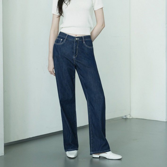 와르 여성용 썸머 와이드핏 데님 팬츠 와르 여성용 썸머 와이드핏 데님 팬츠
