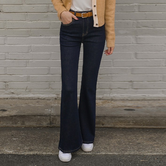 시크폭스 여성용 모앙 생지 부츠컷 데님팬츠 53DP871