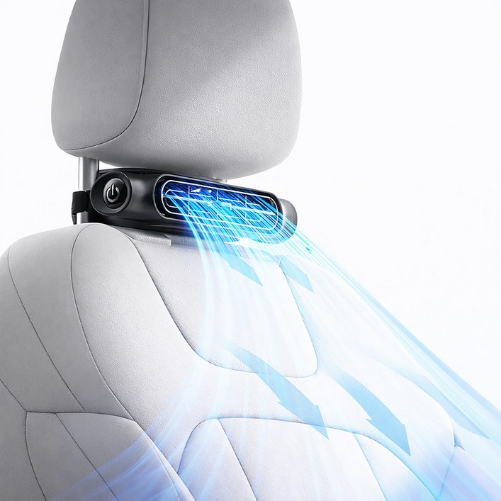 스틸리 차량용 헤드레스트 선풍기 70mm 대형 싱글 쿨링팬 USB전원 3단풍속 상하각도조절 저소음 강풍 에어순환 미니선풍기