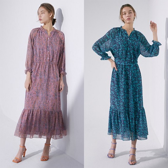 최초가 69900원 홈쇼핑 인기 자카드 쉬폰 원피스 2종 택1