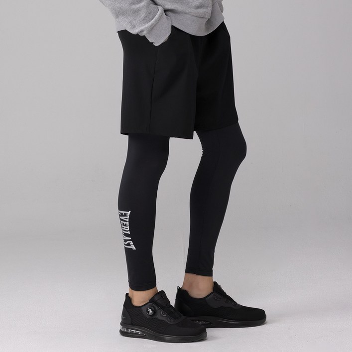 에버라스트 남자 기모 반바지 레깅스 일체형 빅로고