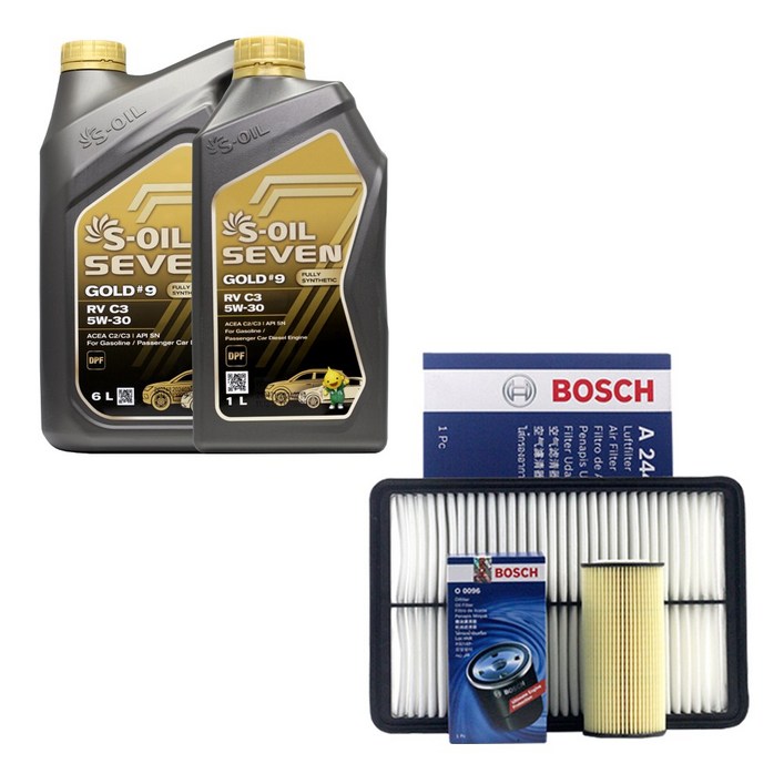 모하비 디젤 엔진오일 에스오일 세븐골드RV 5W30 7L  보쉬 필터 세트