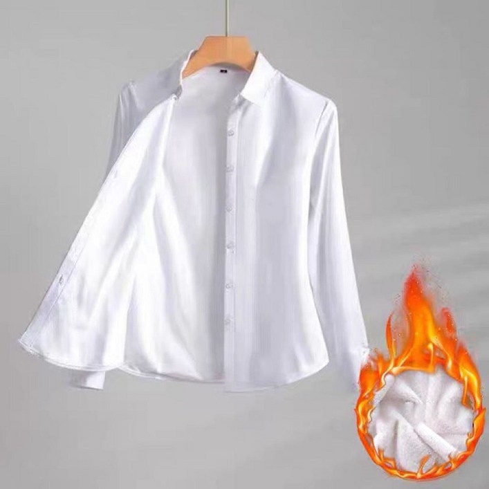 지고다그 겨울 따뜻한 여성 셔츠 기모 안감 긴팔 오피스룩 정장 블라우스 ZXC43779