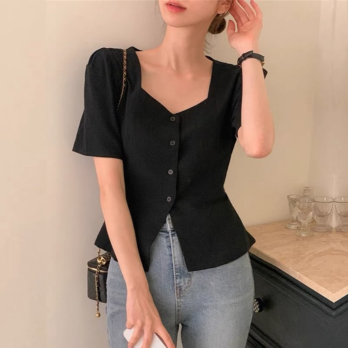 휠렉스 여성 오피스룩 베이직 반소매 셔츠 블라우스 JA63