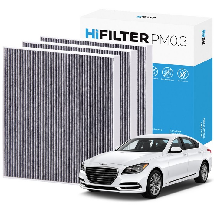 21 하이필터 PM1.0 활성탄 자동차 에어컨필터 현대 뉴 에쿠스