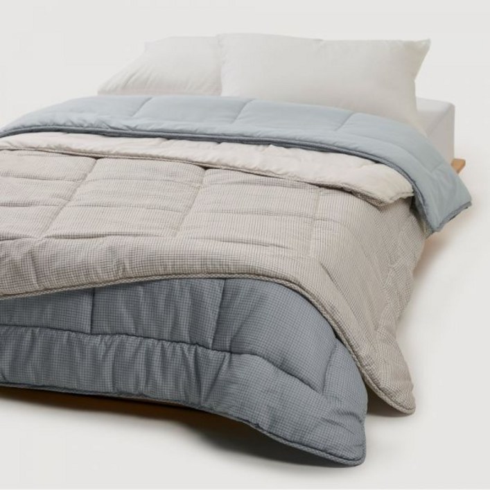 JAJU자주 체크 피치스킨 차렵이불 SS 베이지