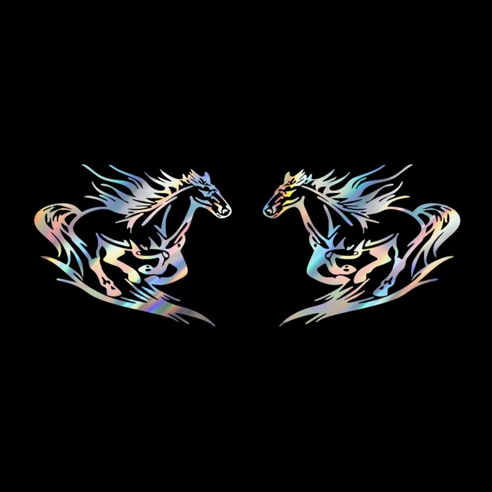 044 포인트 적토마 튜닝스티커 (M사이즈) 2개1세트, 블랙, 2개