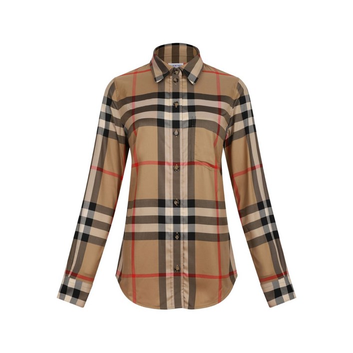 버버리 체크 패턴 코튼 셔츠