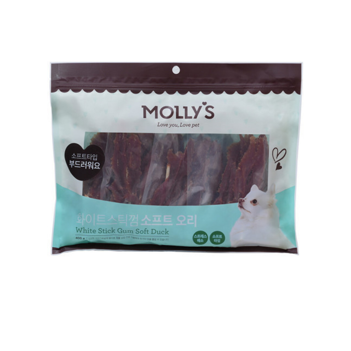 몰리스 반려견 화이트 스틱껌 소프트오리 400g 애견 개껌
