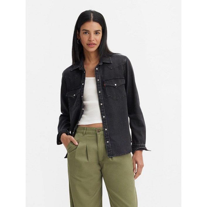 리바이스 여성 얼티밋 웨스턴 클래식 데님셔츠 흑청 868320031