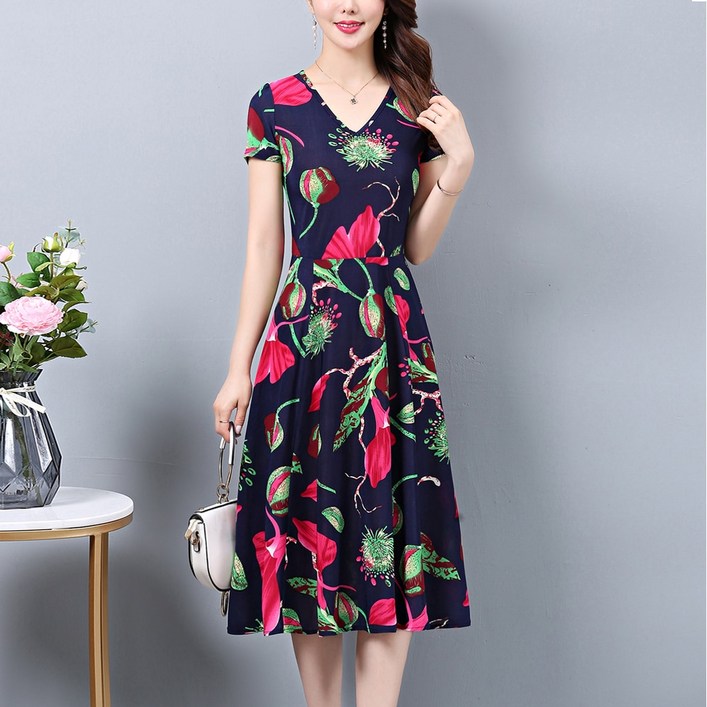 라인어디션원피스 [해외] 봄 여름 여성V라인 드레스 15종