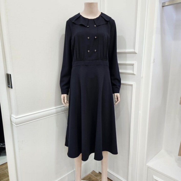 프렐린 파크랜드 여성복 카라 포인트 핏 앤플레어 원피스 RJO25102001JJ