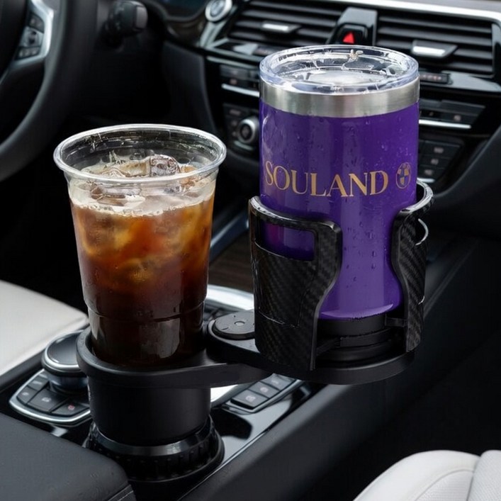 소울랜드 2in1 차량용 흔들림 없이 고정된는 자동차 컵홀더 테이크 아웃 트레이