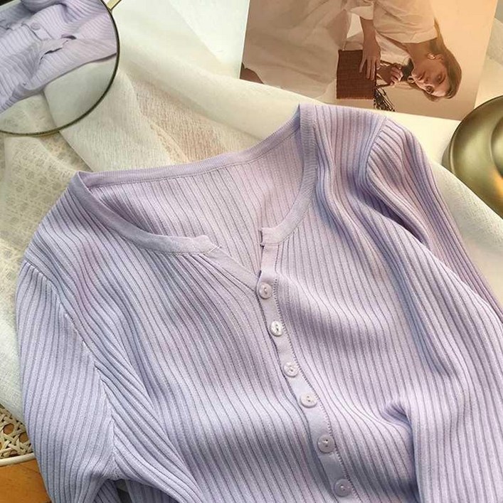 TOONIES 얇은 여름 니트 여성 가디건