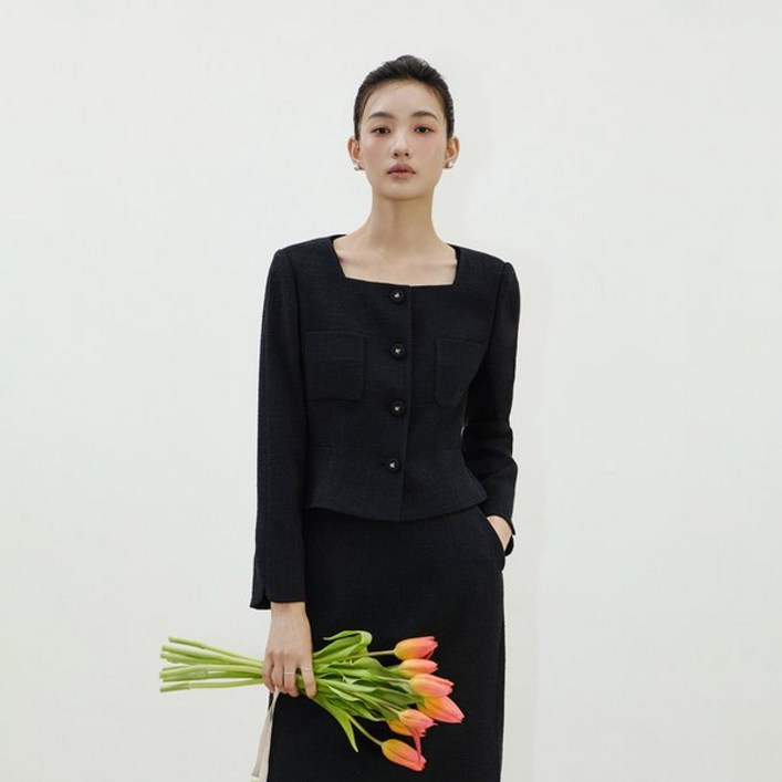 하객룩 출근룩 잇미샤 25 SS 페플럼 셋업 자켓 ITP3ZJK510 심플 미니멀