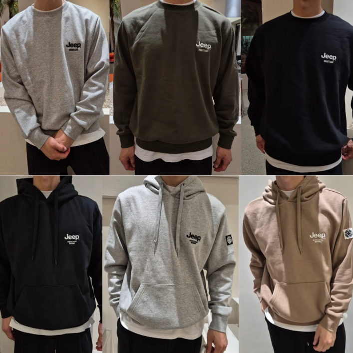 지프 맨투맨 JEEP 남자 오버핏 커플 기모 맨투맨 남녀공용