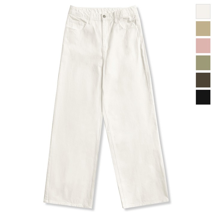 탑보이 빅사이즈 베이직 코튼 와이드 팬츠 데일리 팬츠 사계절 면바지 남녀공용 (LZ006)