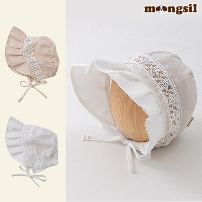 몽실이 레이스라인 썸머보넷 돌 아기 여름 레이스 보넷