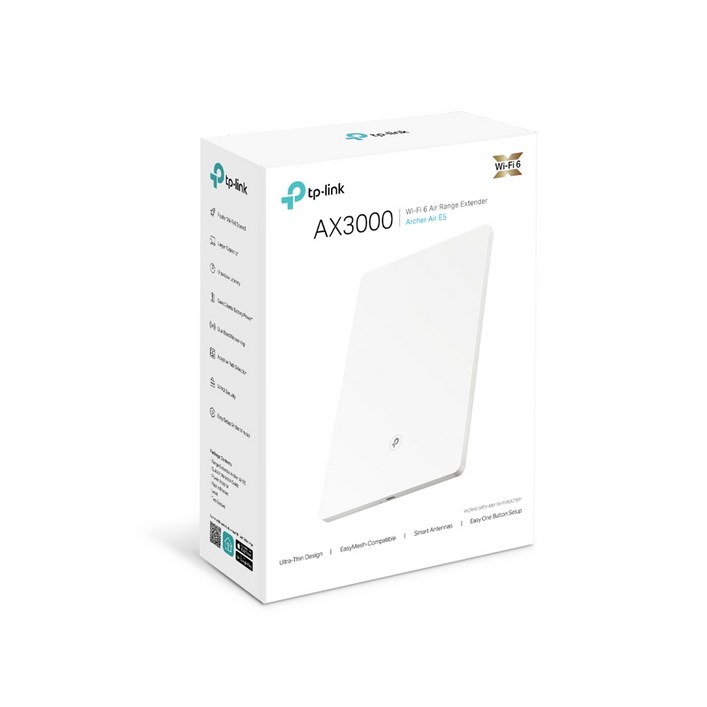 티피링크 TPLINK Archer Air E5 AX3000 듀얼밴드 WiFi 6 기가바이트 에어 확장기 무선AP, 단일상품