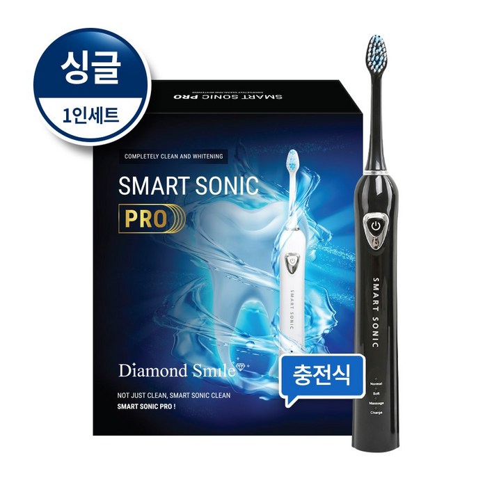 스마트소닉 프로 음파칫솔 RLT211 싱글블랙, RLT211, 블랙 스마트소닉 프로 음파칫솔 RLT211 싱글블랙, RLT211, 블랙