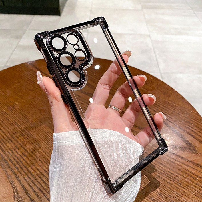 복우롱 갤럭시 투명 사각 에어백 렌즈풀커버 하드케이스(OA001)