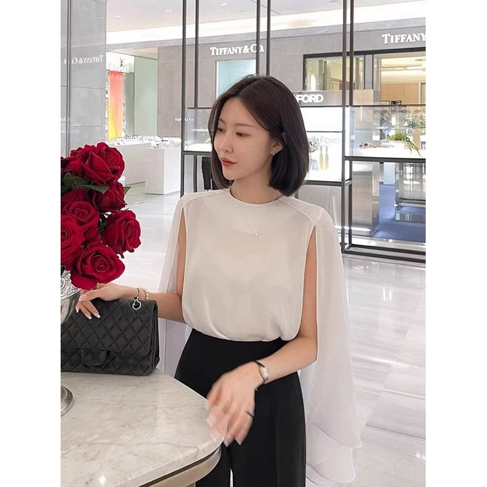 여성 케이프 셔츠 쉬폰 블라우스 프리사이즈
