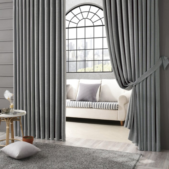 빠른배송 시우데코 이음선 없는 100 빛차단 에덴 암막커튼핀형 2p