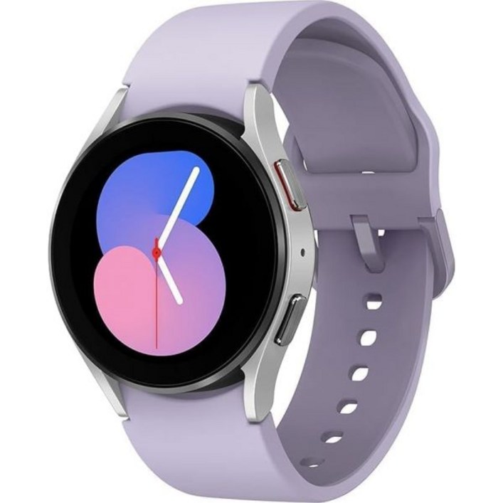 삼성 갤럭시 워치 5 44mm LTE 스마트워치 사파이어 크리스탈 유리 향상된 GPS 신체 건강 피트니스 수면 추적기 미국 버전 은색과 보라색 밴드 재생산품