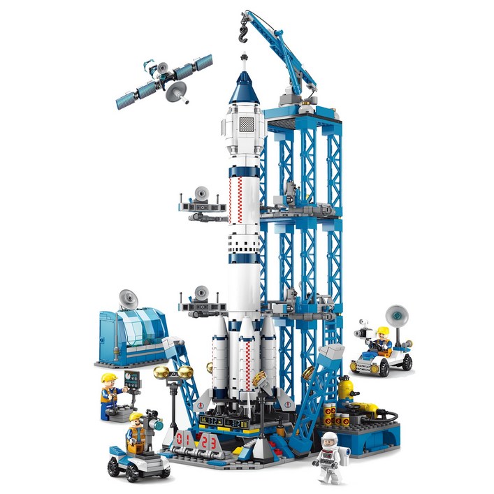 알꿀밤호환블럭우주 E대형 블루 위성발사대