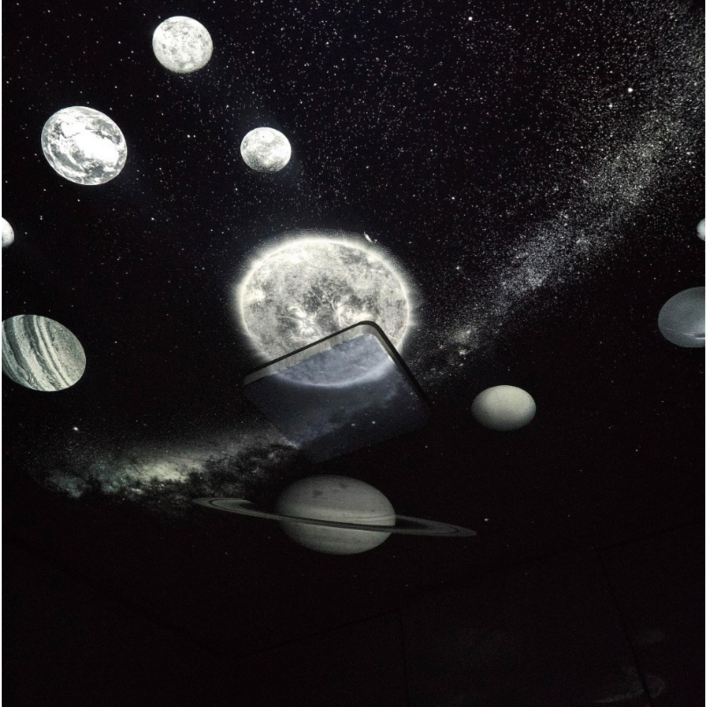 글루시 UFO드림프로 오로라 우주 은하수 달 별 우주인 프로젝터 우주인 무드등 조명 집들이선물 지민, black