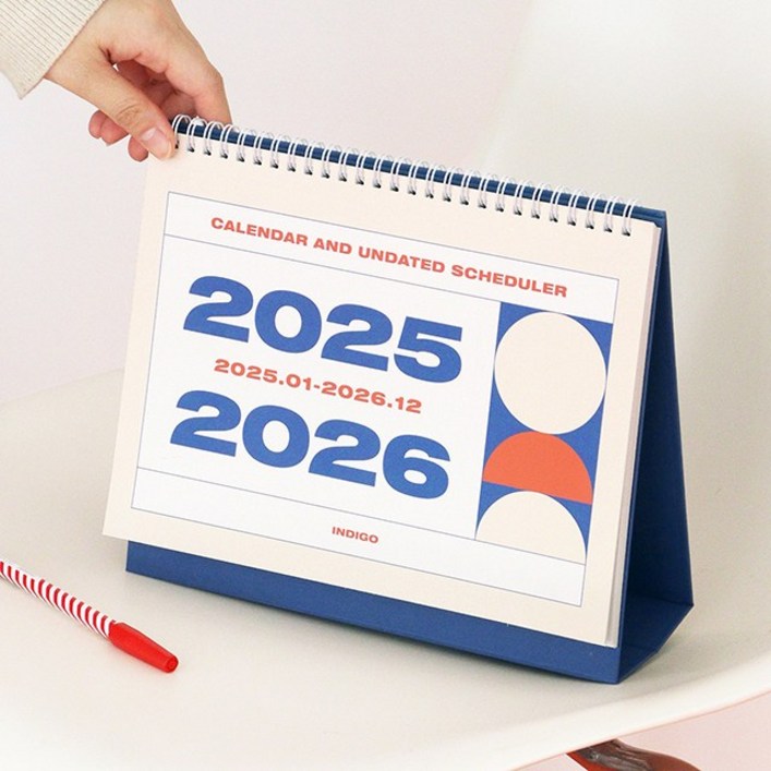 인디고 기본 2년 탁상 달력 v.4 25년 1월26년 12월 날짜 만년 2025년 2026년 달력, 1개, 단일상품 인디고 기본 2년 탁상 달력 v.4 25년 1월26년 12월 날짜 만년 2025년 2026년 달력, 1개, 단일상품