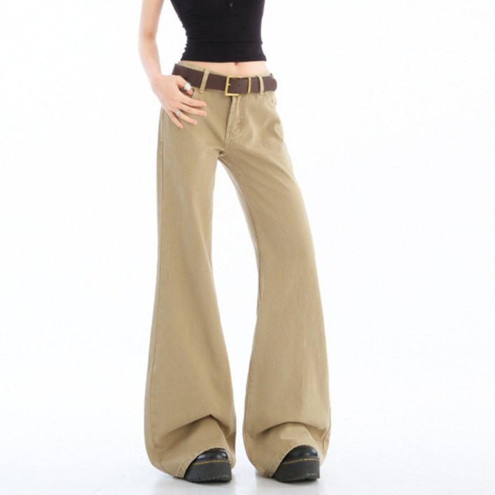 lofei 여성 로우웨이스트 데님 부츠컷 팬츠 KZ32