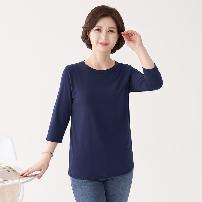 엄마옷 마담4060 라운드넥7부티셔츠TE204012 엄마옷 마담4060 라운드넥7부티셔츠TE204012