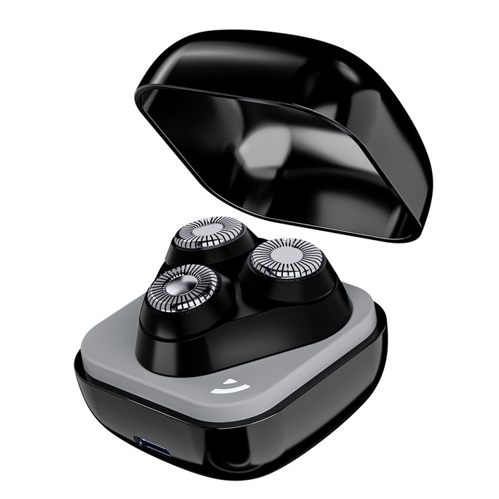 Beaussty 전기면도기 40mm 초소형 미니 면도기 IPX7 방수 휴대용 남성용 면도기, 블랙