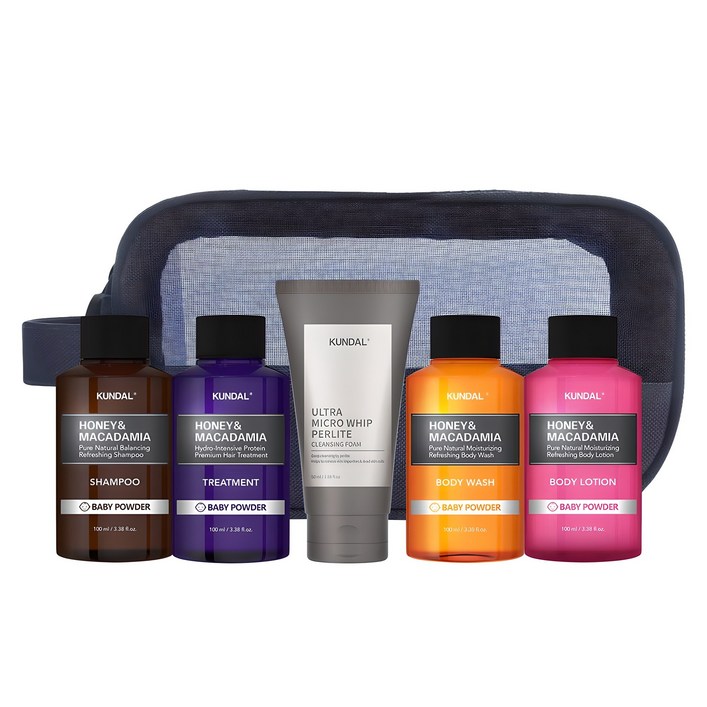 쿤달 여행용 5종 세트 B타입 클렌징폼 포함 베이비파우더향